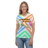 Close-up of Nature’s Embrace Women's Crew Neck T-Shirt fabric.